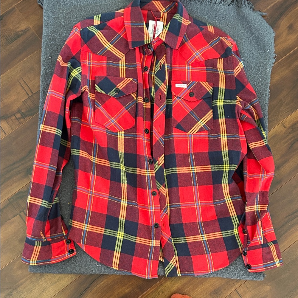 Topo Designs Red and Yellow Plaid Men's Shirt